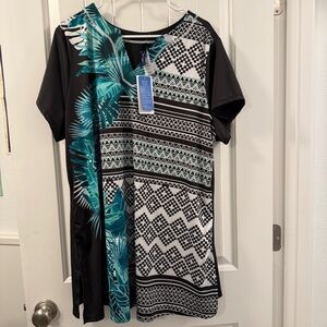 Swimsuits For All Chlorine Resistant Short Sleeve Swim Tunic Size 22 NWT UPF 50